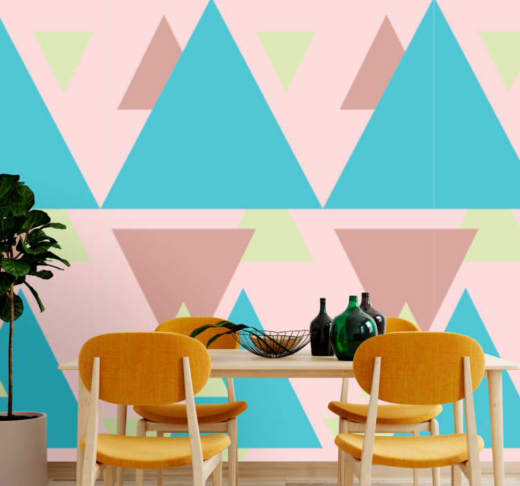 Geometric Shapes Mural wallpaper geometric - TenStickers