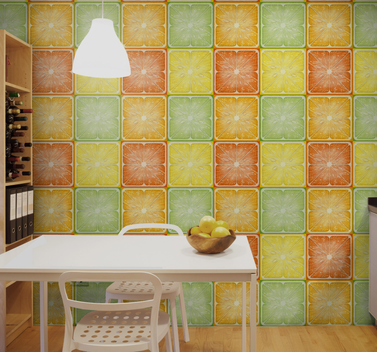 Geometric Tile Design wallpaper effect tiles - TenStickers
