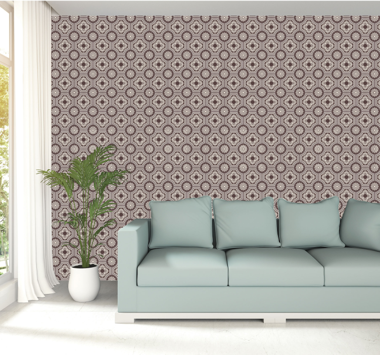 Geometric Tile Effect tile effect wallpaper - TenStickers