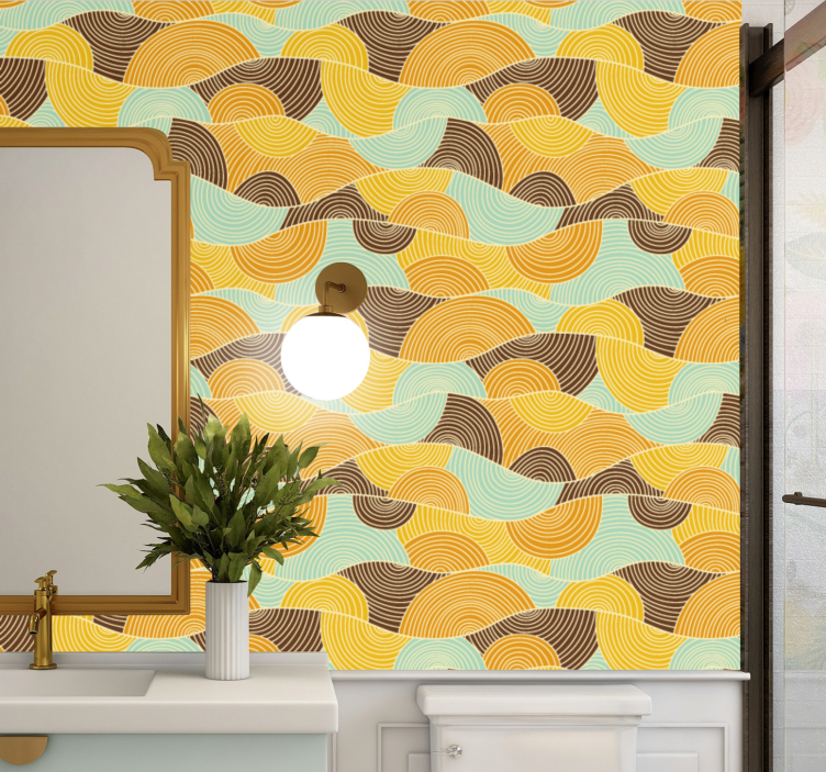 Geometric Waves wallpaper geometric - TenStickers