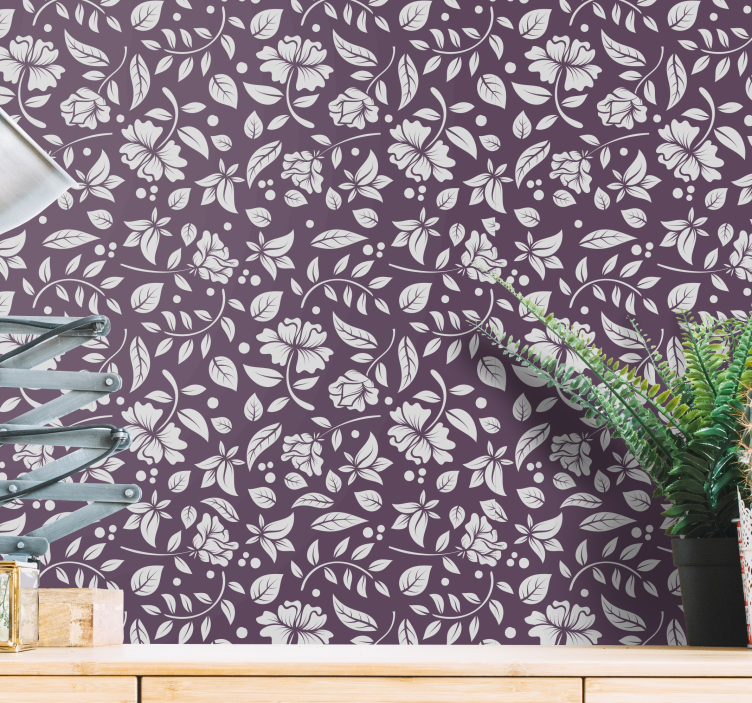 Graceful Blossom Theme flowers wallpaper - TenStickers