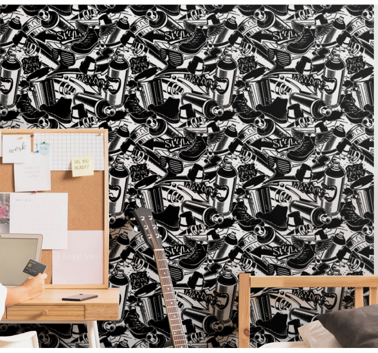 Graffiti Essentials art wallpaper - TenStickers