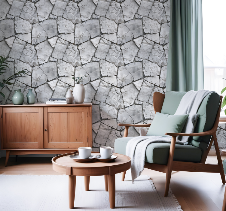 Gray design stone effect wallpaper - TenStickers