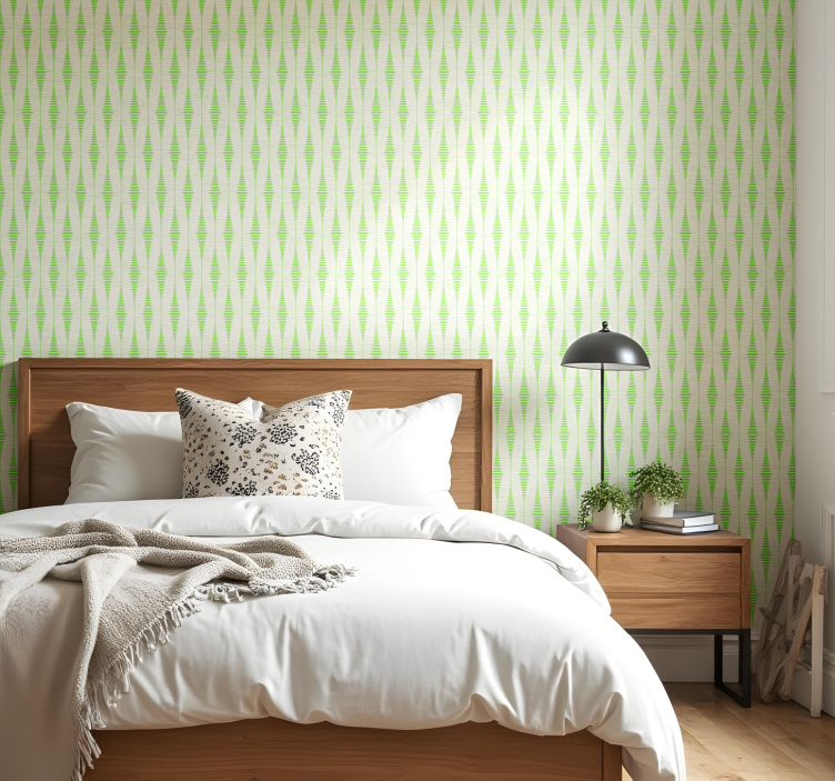 Green rabaul ikat geometric wallpaper - TenStickers