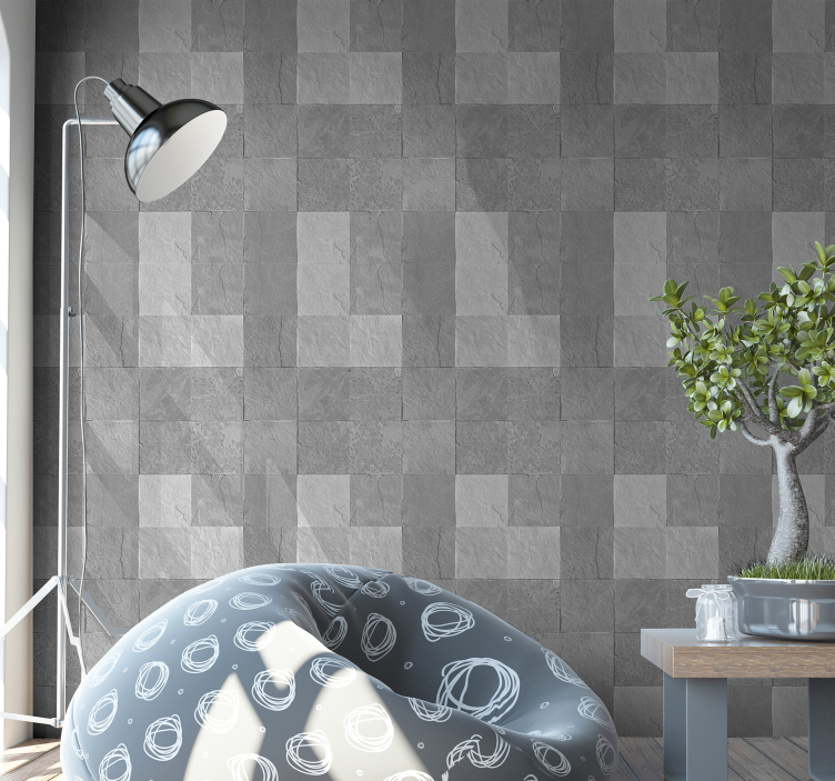 Grey tiles and vintage Tile Wallpaper - TenStickers