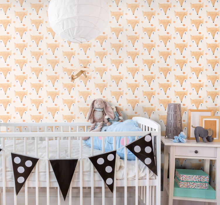 hand painted fox Kids wallpaper - TenStickers