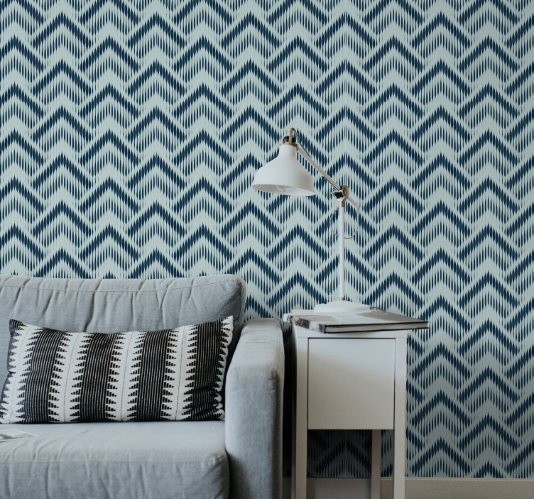 Ikat Chevron Pattern wallpaper geometric - TenStickers