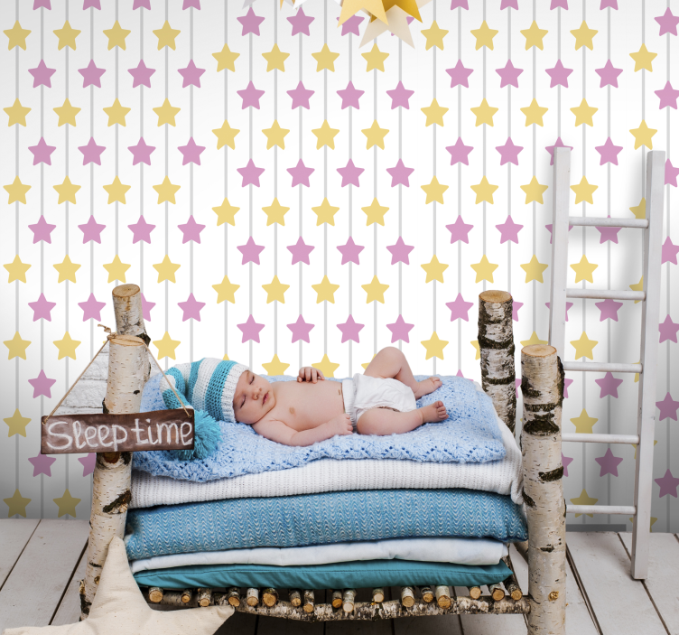 Infant Starry Slumber nursery room wallpaper - TenStickers