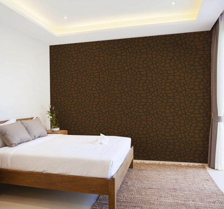 Intricate brown pattern stone effect wallpaper - TenStickers