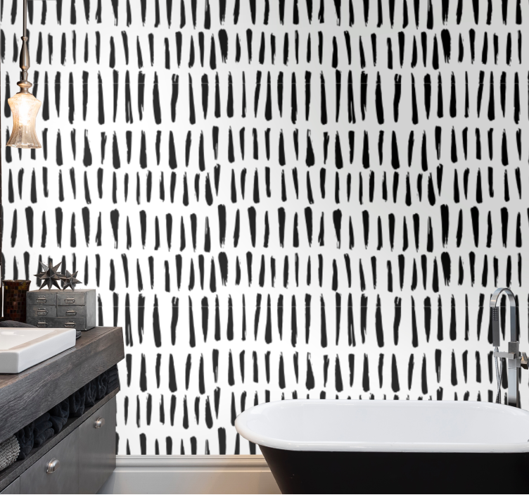 Irregular stripes pattern bathroom wallpaper - TenStickers