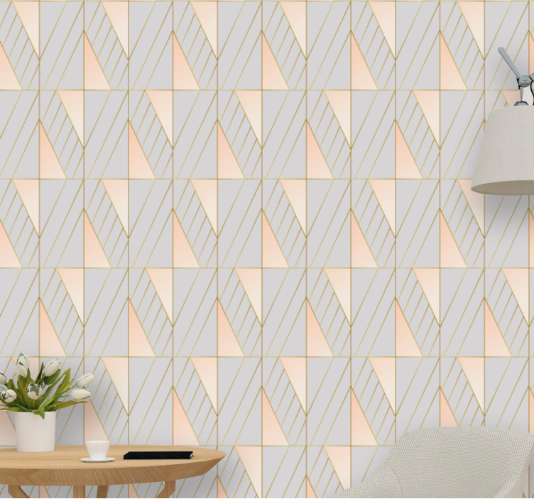 Layered Geometric Shapes contemporary wallpaper - TenStickers