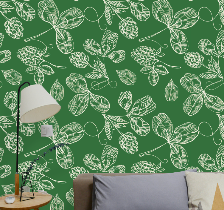 Leafy Green Design nature wallpaper - TenStickers