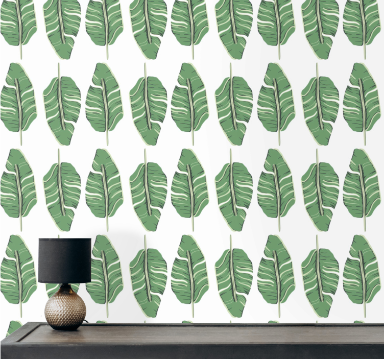 Leafy Green Elegance leaves wallpaper - TenStickers
