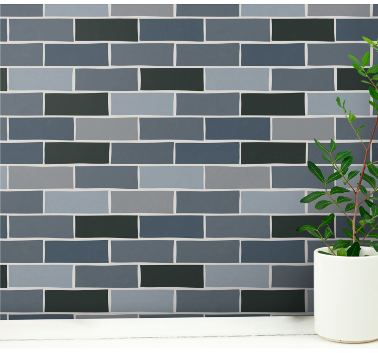 Light gray brick pattern Wallpaper - TenStickers