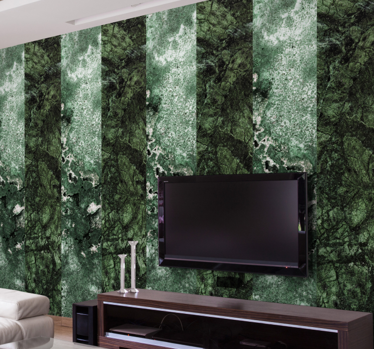 Lush Green Texture marble effect wallpaper - TenStickers