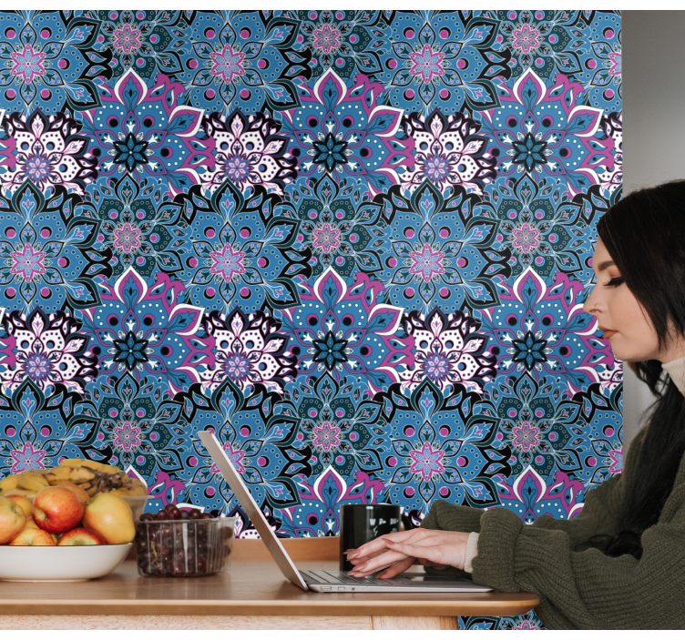 Mandala Pattern Detail ornamental wallpaper - TenStickers