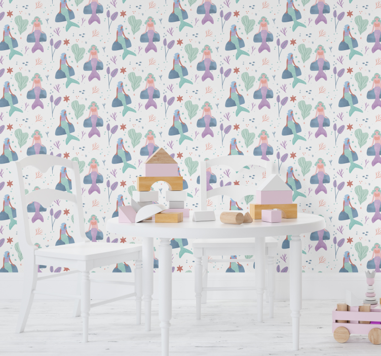 Mermaid Fantasy wallpaper childrens room - TenStickers