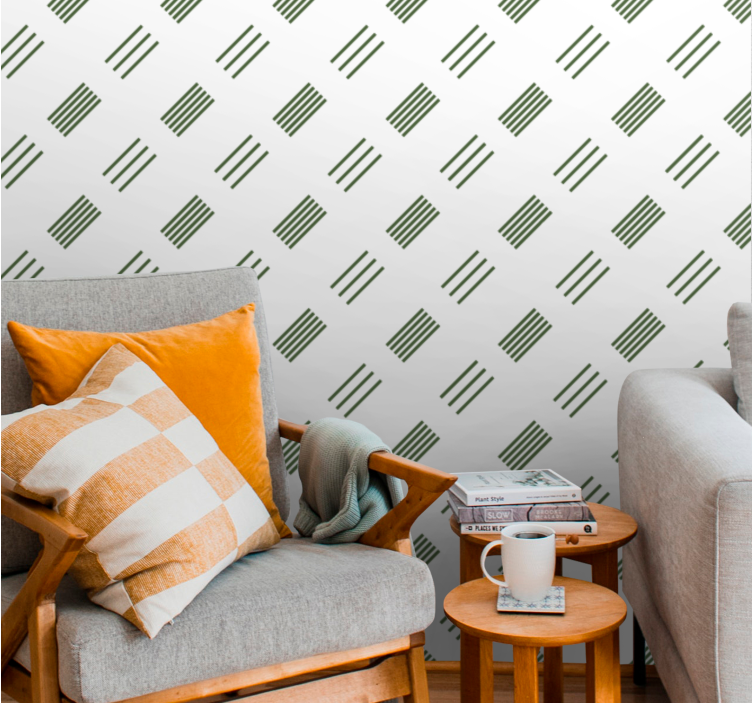 Green and white modern design contemporary wallpaper - TenStickers