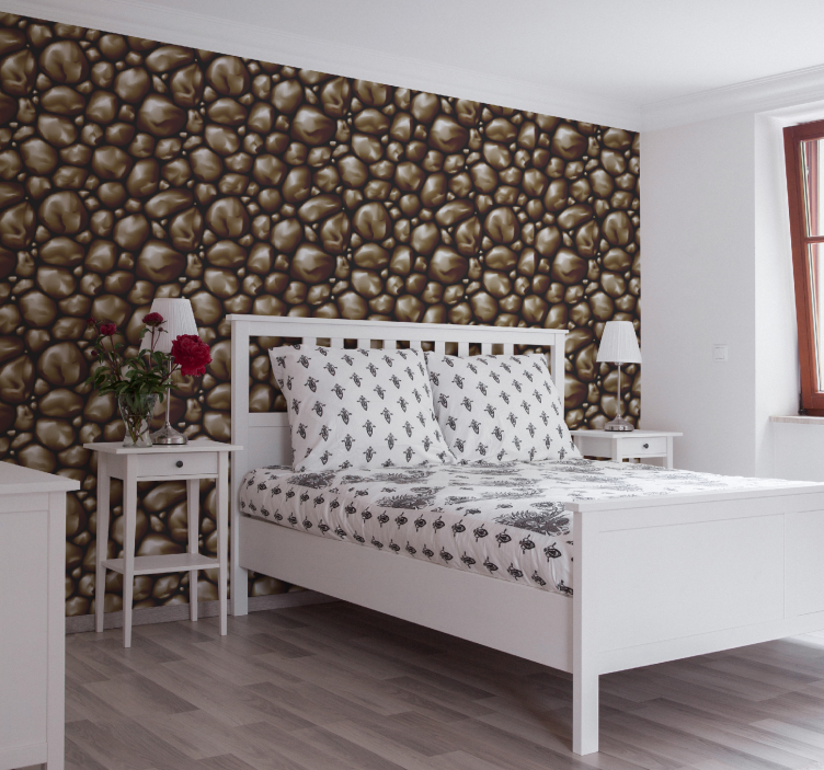 Coffee brown beans master bedroom wallpaper - TenStickers