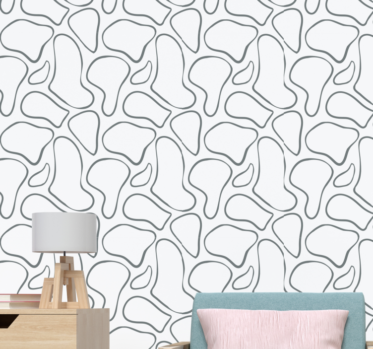 Organic Shapes Pattern wallpaper geometric - TenStickers