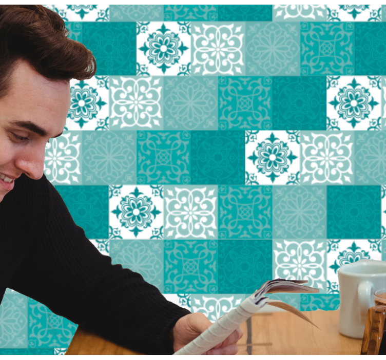 Ornamental Tiles tile effect wallpaper - TenStickers