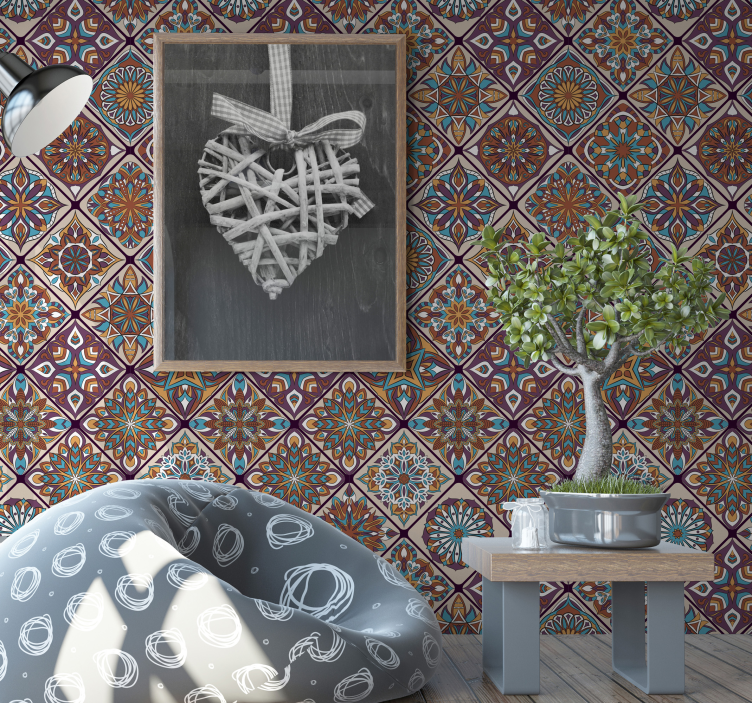 Ornate Tile-Inspired Pattern - TenStickers