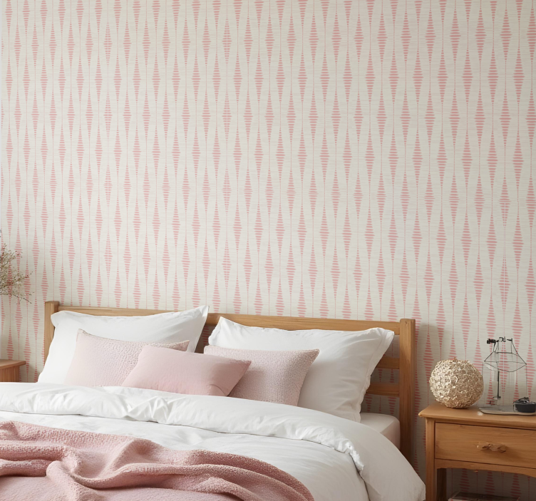 pastel pink rabaul ikat geometric wallpaper - TenStickers