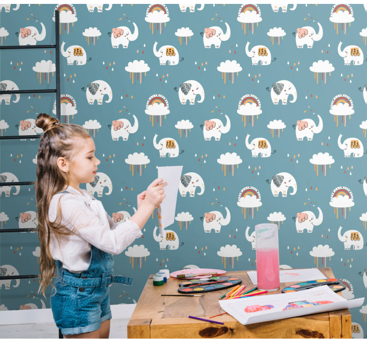 Playful Elephant Parade elephants wallpaper - TenStickers