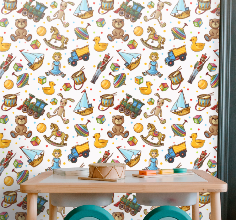Playful Nursery Motifs nursery room wallpaper - TenStickers