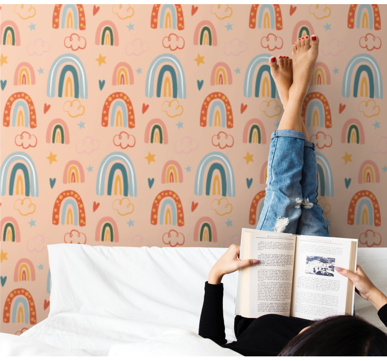 Rainbow Dreamscape wallpaper teenage bedroom - TenStickers