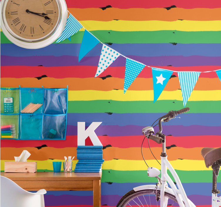 Rainbow Striped Background wallpaper striped - TenStickers