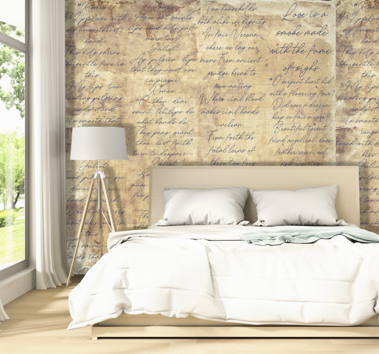 Romeo and Juliet love verse lettering wallpaper - TenStickers