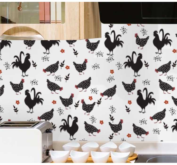 Rustic Poultry Pattern animals wallpaper - TenStickers
