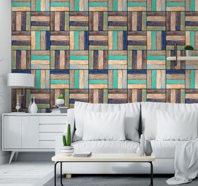 Rustic Wood Panels textured wallpaper - TenStickers