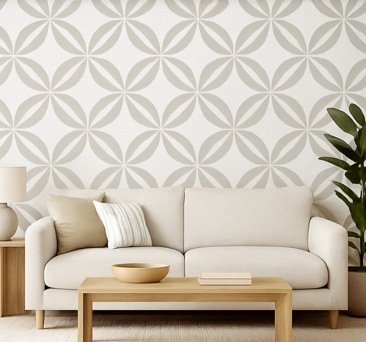 Sand cement tiles living area wallpaper - TenStickers