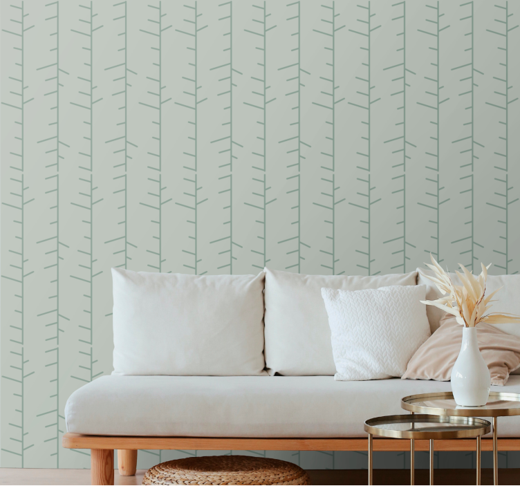 Scandinavian mint green line Bedroom Wallpaper - TenStickers