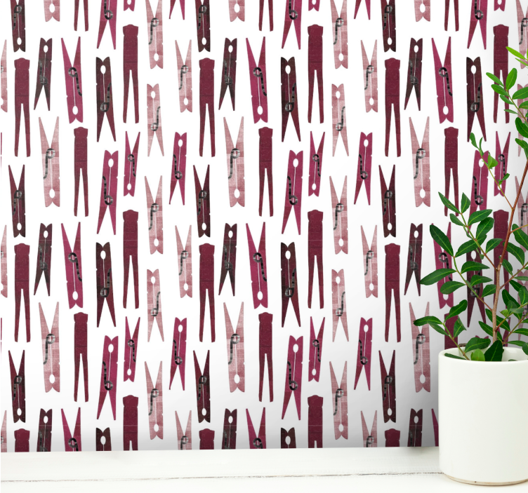 Scattered Clothespins wallpaper geometric - TenStickers