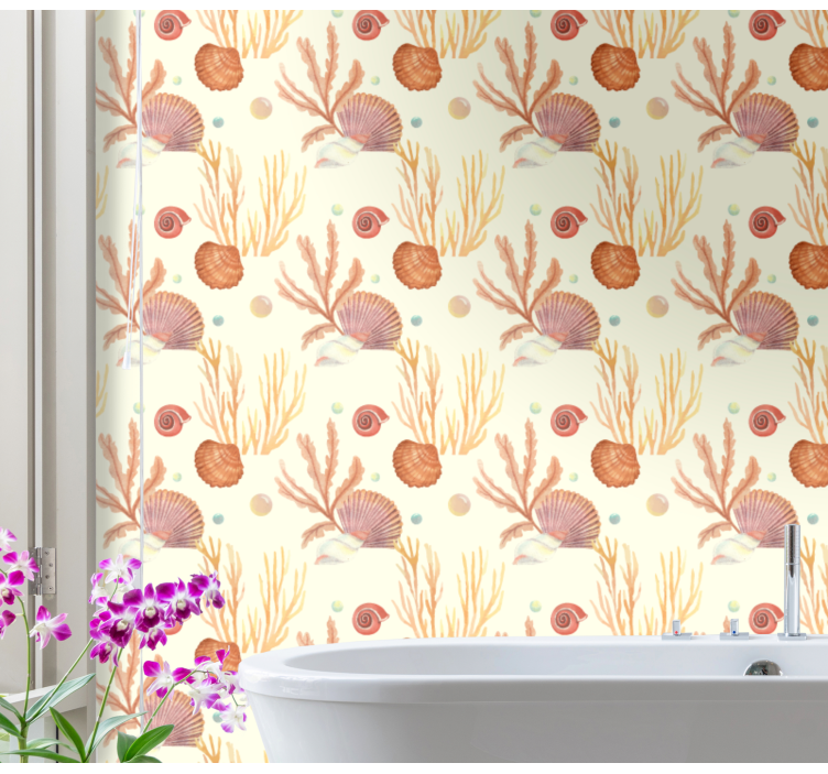 Seashell Pattern nature wallpaper - TenStickers