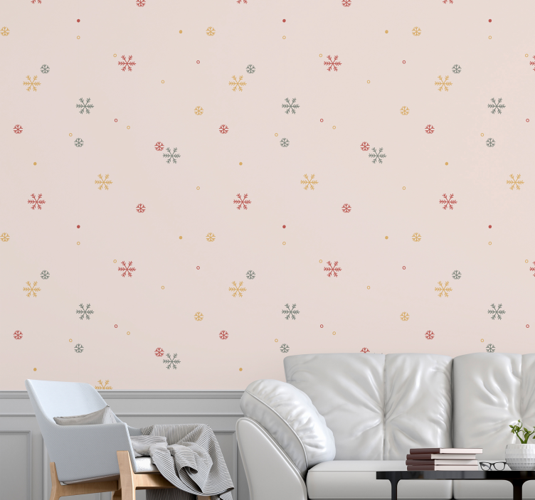 Snowflake Motif holiday christmas wallpaper - TenStickers