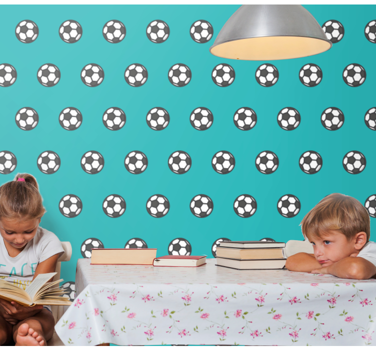 Soccer Ball Pattern wallpaper childrens room - TenStickers