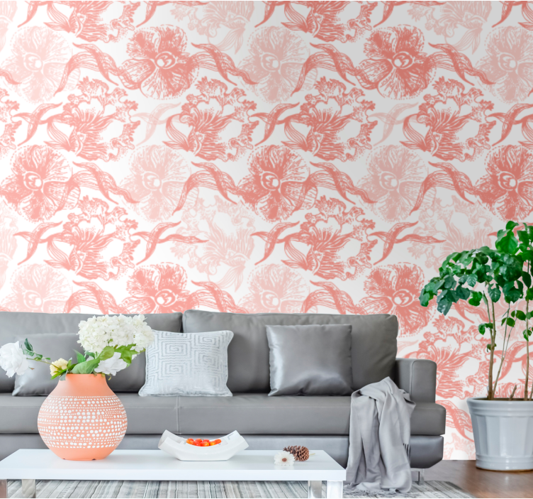 Soft bloom overlay floral wallpaper - TenStickers