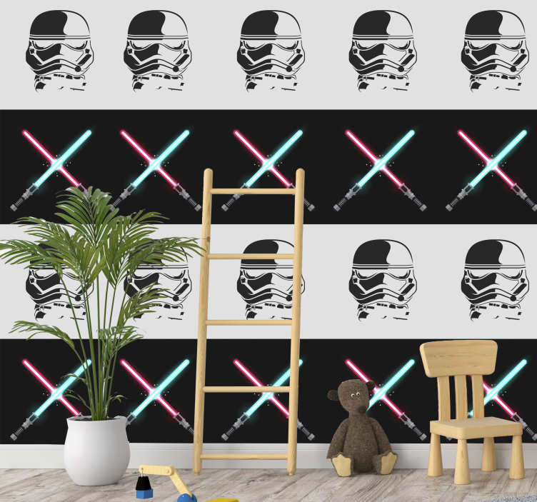 Star Wars Border Pattern Childrens Wallpaper - TenStickers