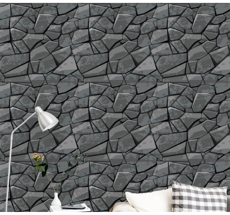 Stone Mosaic stone effect wallpaper - TenStickers