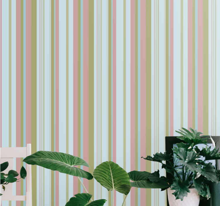 Striped Pastel Pattern wallpaper horizontal stripes - TenStickers