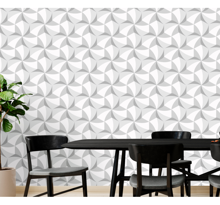 Stylish grey patterned shapes wallpaper geometric - TenStickers