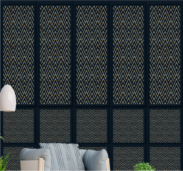 Stylish zigzag lines master bedroom wallpaper - TenStickers