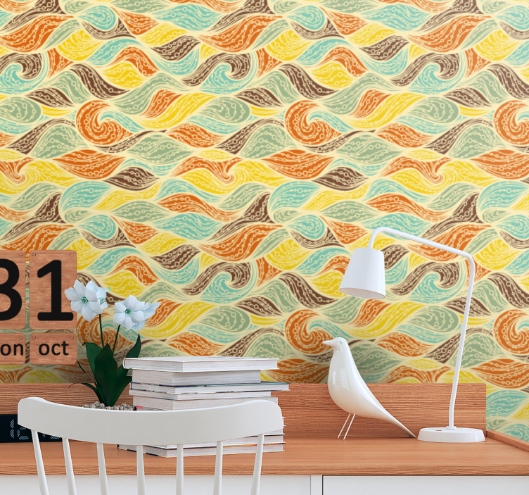 Swirling Motifs abstract wallpaper - TenStickers