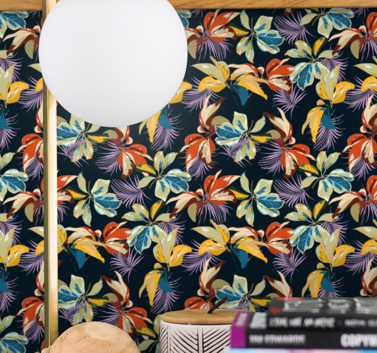 Vivid jungle canopy flowers wallpaper - TenStickers