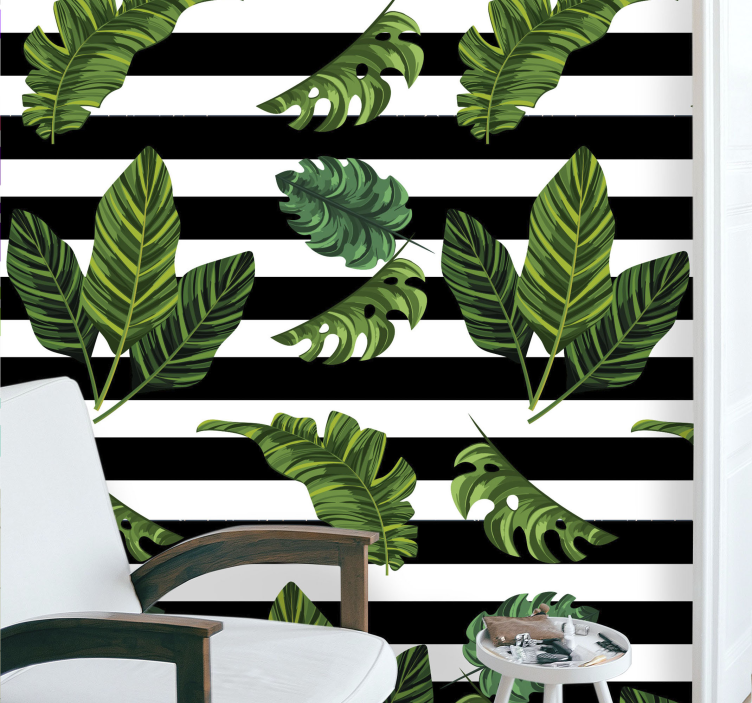 Tropical Foliage Design leaves wallpaper - TenStickers
