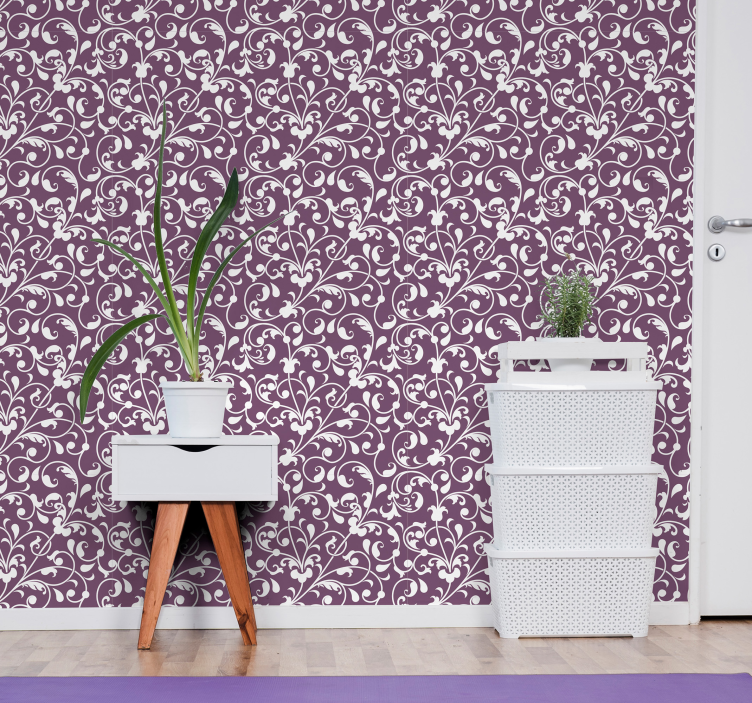 Vine elegance motif floral wallpaper - TenStickers